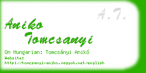 aniko tomcsanyi business card